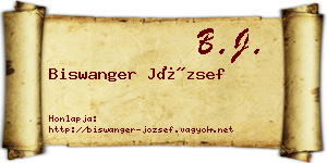 Biswanger József névjegykártya